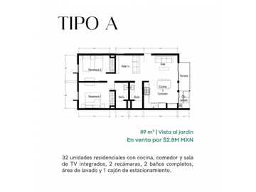 Departamento de 89 m2 en renta en Res. San Sebastián, Cancún