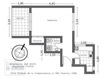 Monoambiente en venta Las Cañitas