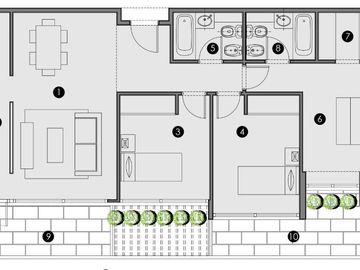 ALQUILER DEPARTAMENTO 4 AMBIENTES AMOBLADO CON 2 COCHERAS. PALMAS DE BUENAVISTA, SAN FERNANDO