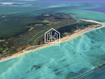 Terreno frente al mar en isla blanca cancun 46 hectáreas frente a laguna y playa privada