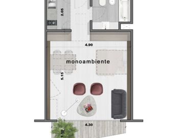 MONOAMBIENTE EN VENTA A ESTRENAR BALCÓN PALERMO