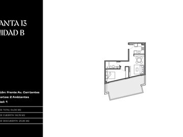 DEPARTAMENTO VENTA 2 AMB. POZO VILLA CRESPO BALCÓN