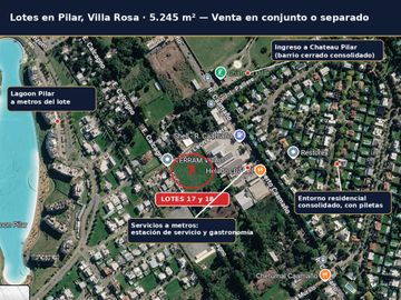Lote en Pilar, Villa Rosa ,5.245 m² vta conj o sep