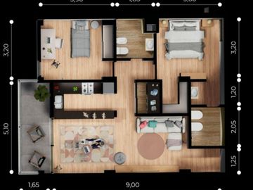 VENTA DE DEPTO 2 DORMITORIO MACROCENTRO EN POZO