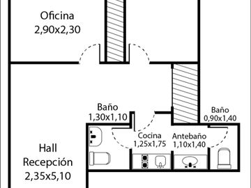 Alquiler Oficina 4 amb Baño Cocina Monserrat
