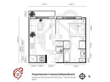 OPORTUNIDAD DEPTO 1D-1B -A PASOS METRO HOSPITALES-ARRIENDO