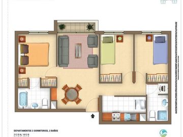 DEPARTAMENTO EN ARRIENDO DE 3 DORM - 2 BAÑOS EN METRO ÑUBLE