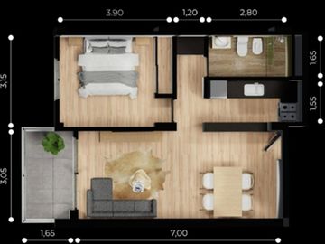 VENTA DE DEPTO 1 DORMITORIO MACROCENTRO EN POZO