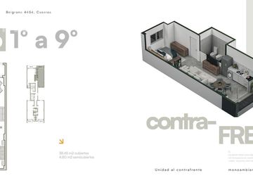 Departamento de un ambiente en venta- Caseros