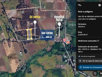 Parcela en venta en San Carlos, orilla de asfalto.