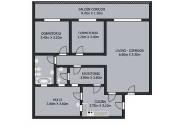 Venta departamento 3 amb con dep y balcon  Palermo