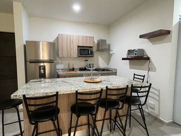 Departamento en renta amueblado en privada torres Bluú en mazatlan