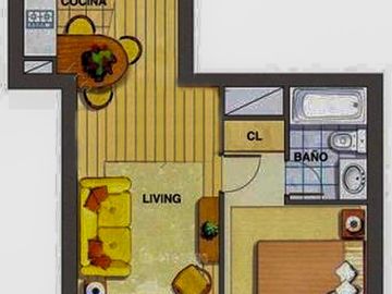 ARRIENDO DEPTO ÑUÑOA 1D+1B+0EST+0BOD 38M2 AMOBLADO L5 IRARR.