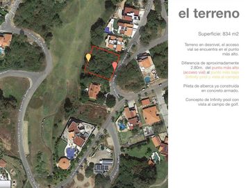 Terreno en Gran Reserva con infinity pool ya construida con vista al campo de golf