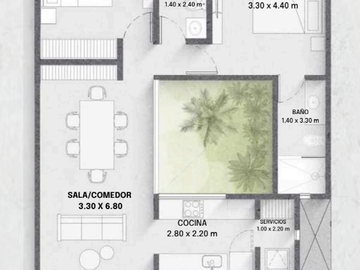 Departamento(2R PA) en Venta en Emana en Conkal