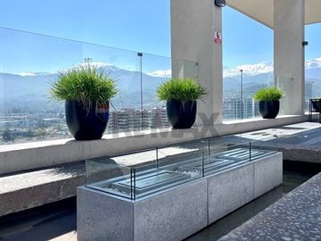 Depto 2D+2B, vista panorámica, terraza, Las Condes