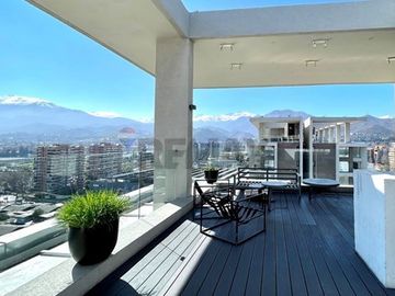 Depto 2D+2B, vista panorámica, terraza, Las Condes