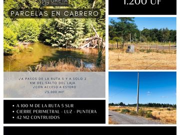 PARCELAS CON QUINCHO A SÓLO 2 KM DEL SALTO DEL LAJA