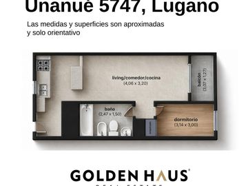 Dpto 2 ambientes en Lugano