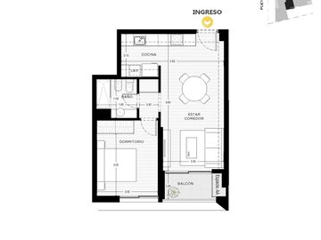 Venta departamento 1 dormitorio Lourdes Rosario