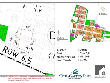 Kaveling Siap Bangun CitraGarden Puri Cluster Denza Blok DA10B