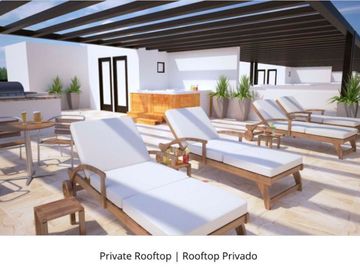 Penthouse, terraza privada de 50 m2,  casa club con alberca, bar deportivo