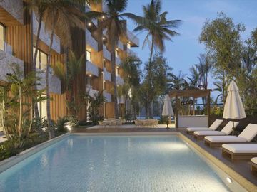 Departamento con alberca, jacuzzi, asador, pádel, bar, en venta, Cozumel.