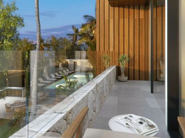 Departamento con alberca, jacuzzi, asador, pádel, bar, en venta, Cozumel.
