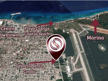 Departamento con alberca, jacuzzi, asador, pádel, bar, en venta, Cozumel.