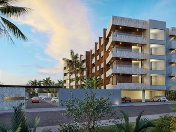 Departamento con alberca, jacuzzi, asador, pádel, bar, en venta, Cozumel.