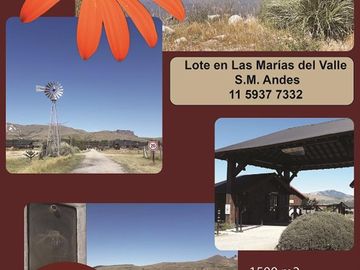 Lote en Barrio Privado Las Marías del Valle  -  a metros del Aeropuerto Chapelco. 1500 mts2 terreno plano con excelentes vistas.