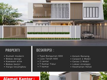 rumah tipe 600 sangat mewah full interior dan kolam renang