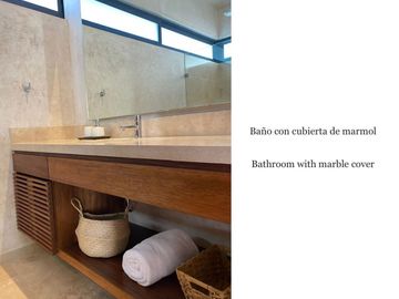 Casa con alberca privada, rooftop con lounge y hamaca, en privada con cancha de