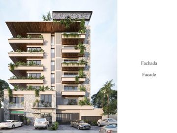 Apartamento cerca del malecón, terraza con alberca y vista al mar, venta Cozumel