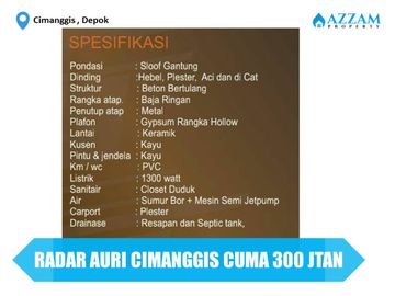 RUMAH DIJUAL MURAH RADAR AURI CIMANGGIS