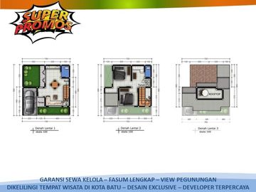 3 Lantai Rumah Malang Batu Tipe 75 Udara Sejuk dan Bersih