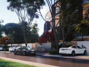 Penthouse  con amenidades, cargador EV y Tesla y dron de pas
