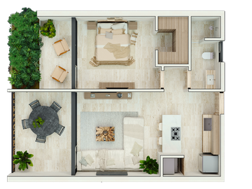Beachfront apartments in Sisal
