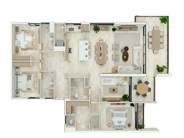 Beachfront apartments in Sisal