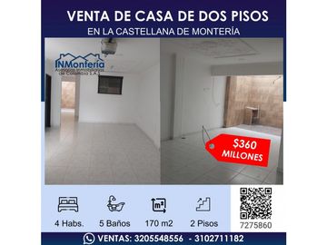 VENTA DE CASA DE DOS PISOS EN LA CASTELLANA DE MONTERA