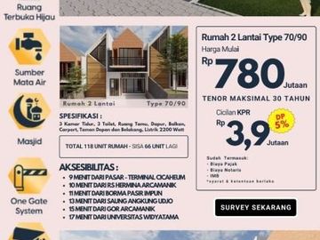 Rumah Nuansa Villa 2 Lantai Dekat Pusat Kota Bandung