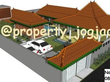 Rumah Joglo Siap Bangun Lahan Luas di Tunggularum