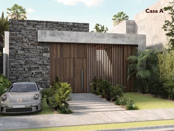 Casa de dos niveles con piscina privada, terraza, patio, bar, bodega.