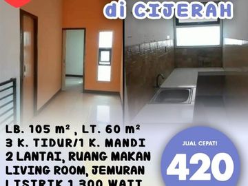 Jual rumah 2LANTAI CIJERAH KODYA BU harga mepet NEGO
