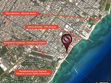 Hotel-hostal en venta en Playa del Carmen,con dos locales comerciales a media cu