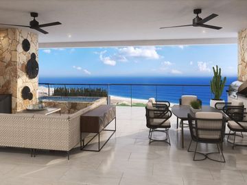 Departamento con vista al mar, en residencial de lujo con casa club y golf