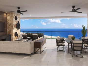 Departamento con vista al mar, en residencial de lujo con casa club y golf