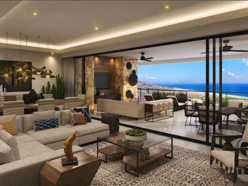 Departamento con vista al mar, en residencial de lujo con casa club y golf