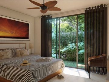 Casa con sala de doble altura, alberca privada en residencial, en venta Tulum.