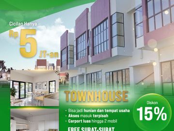 DIJUAL TOWNHOUSE MULTIFUNGSI DI TEMBESI